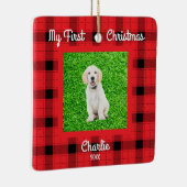 Creëer Uw Eigen Hondenfoto's 1e Kerstmis Keramisch Ornament (Rechts)