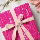 Creëer Uw eigen hot-pink naampatroon Cadeaupapier
