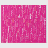 Creëer Uw eigen hot-pink naampatroon Cadeaupapier (Vlak)