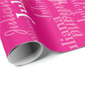 Creëer Uw eigen hot-pink naampatroon Cadeaupapier (Rol Hoek)