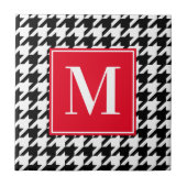 Creëer Uw Eigen Houndstooth Patroon Monogrammed Tegeltje (Voorkant)