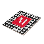 Creëer Uw Eigen Houndstooth Patroon Monogrammed Tegeltje (Zijkant)