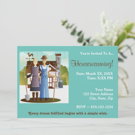 Creëer uw eigen housewarming party uitnodiging (Staand voorkant)