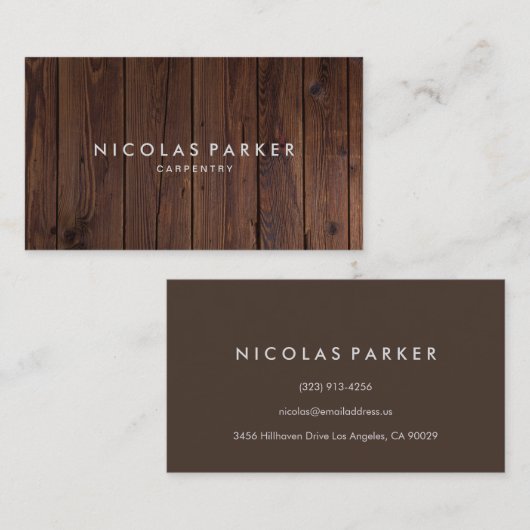 Creëer Uw eigen houten vloer Visitekaartje (Voorkant / Achterkant)