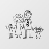 Creëer Uw eigen huis- of motormodelfamilie Raamsticker (Vel)