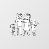 Creëer Uw eigen huis- of motormodelfamilie Raamsticker (Vel)