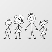 Creëer Uw eigen huis- of motormodelfamilie Raamsticker (Vel)