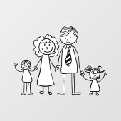 Creëer Uw eigen huis- of motormodelfamilie Raamsticker (Vel)