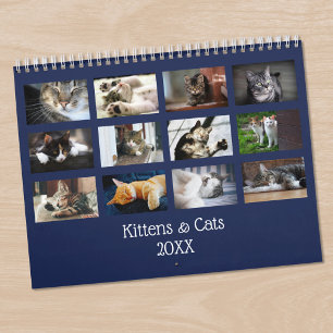 Creëer Uw Eigen Huisdier Foto Navy Blue Hoesje Kalender