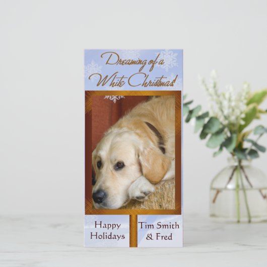 Creëer uw eigen huisdier foto vakantie kaart (Staand voorkant)