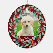 Creëer Uw Eigen Huisdier Hond Foto Kerstmis Keramisch Ornament (Links)