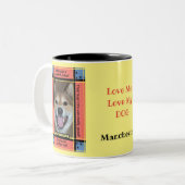 Creëer Uw Eigen Huisdier Kat Foto Grappig Geel Tweekleurige Koffiemok (Voorkant links)