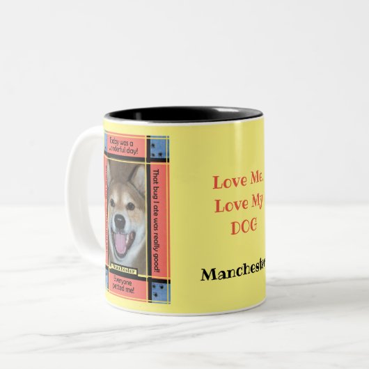 Creëer Uw Eigen Huisdier Kat Foto Grappig Geel Tweekleurige Koffiemok (Voorkant links)