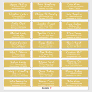 Creëer Uw eigen huwelijksbezoekersadres Gold White Sticker