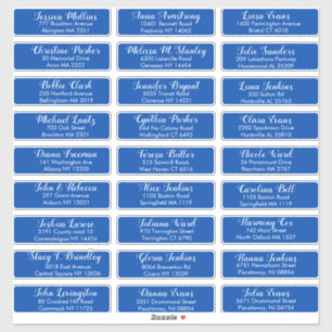 Creëer Uw eigen huwelijksbezoekersadres Kobalt Blu Sticker