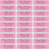 Creëer Uw eigen huwelijksbezoekersadres zwart Roze Sticker (Voorkant)