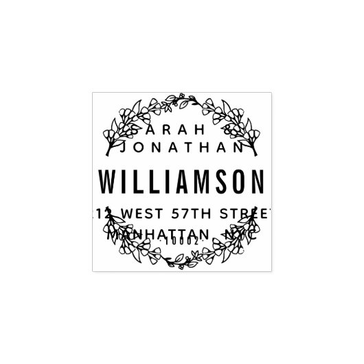 Creëer Uw Eigen Huwelijkskrans Retouradres Rubberstempel (Afrduk)