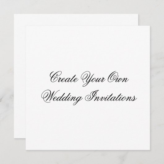 Creëer Uw eigen huwelijksuitnodigingsvorm Kaart (Voorkant / Achterkant)