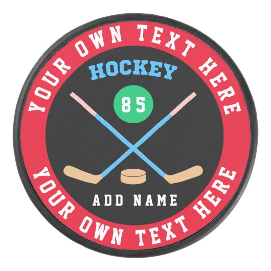 Creëer Uw Eigen Ice Hockey Eigen Naam Nummer Hockey Puck (Voorkant)