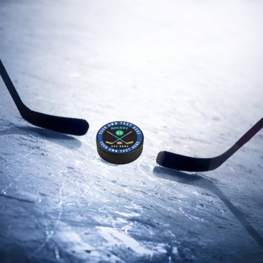 Creëer Uw Eigen Ice Hockey Eigen Naam Nummer Puck