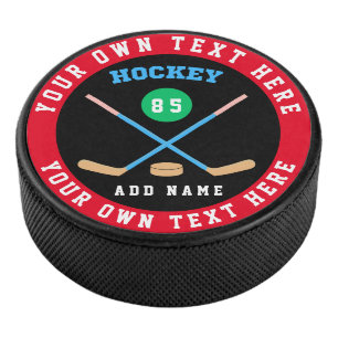 Creëer Uw Eigen Ice Hockey Eigen Naam Nummer Puck