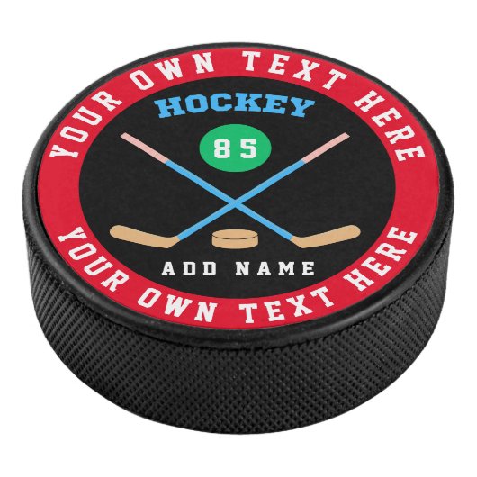 Creëer Uw Eigen Ice Hockey Eigen Naam Nummer Puck (3/4)