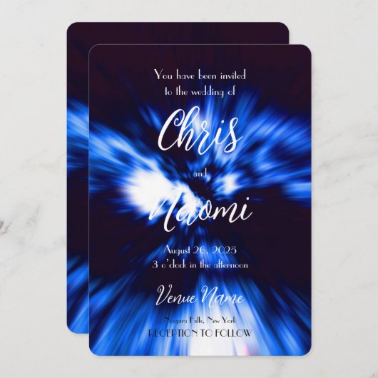 Creëer Uw eigen Indigo Blue Light Beams Kaart (Voorkant / Achterkant)