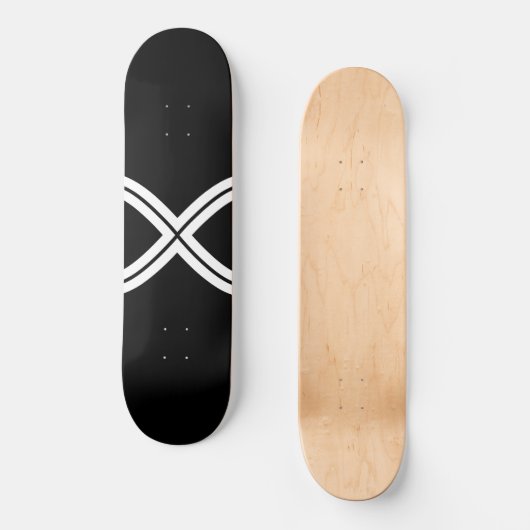 Creëer Uw Eigen Infinity Sjabloon Zwart & Wit Persoonlijk Skateboard (Voorkant)