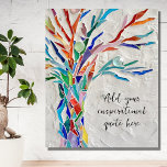 Creëer Uw eigen Inspirerend boodschap Foto Afdruk<br><div class="desc">Dit unieke poster is versierd met een kleurrijk mozaïek Tree of Life design. U kunt uw gekozen inspirerend offerte of bericht toevoegen om deze te personaliseren. U kunt het lettertype,  de tekengrootte en de kleur van het lettertype bewerken. Origineel mozaïek © Michele Davies.</div>