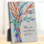 Creëer Uw eigen Inspirerend boodschap Fotoplaat<br><div class="desc">Deze unieke plaquette is versierd met een kleurrijk mozaïek Tree of Life design. U kunt uw gekozen inspirerend offerte of bericht toevoegen om deze te personaliseren. U kunt het lettertype,  de tekengrootte en de kleur van het lettertype bewerken. Origineel mozaïek © Michele Davies.</div>