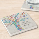 Creëer Uw eigen Inspirerend boodschap Stenen Onderzetter<br><div class="desc">Dit unieke Sone Onderzetter is versierd met een kleurrijk mozaïek Tree of Life design. Voeg de door u gekozen inspirerend prijsopgave of boodschap toe om deze te personaliseren. U kunt het lettertype,  de tekengrootte en de kleur van het lettertype bewerken. Origineel mozaïek © Michele Davies.</div>