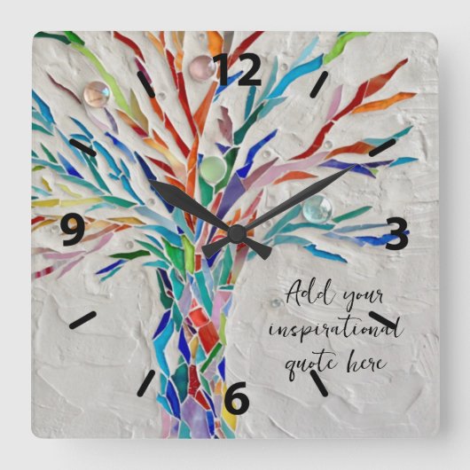 Creëer Uw eigen Inspirerend boodschap Vierkante Klok (Voorkant)