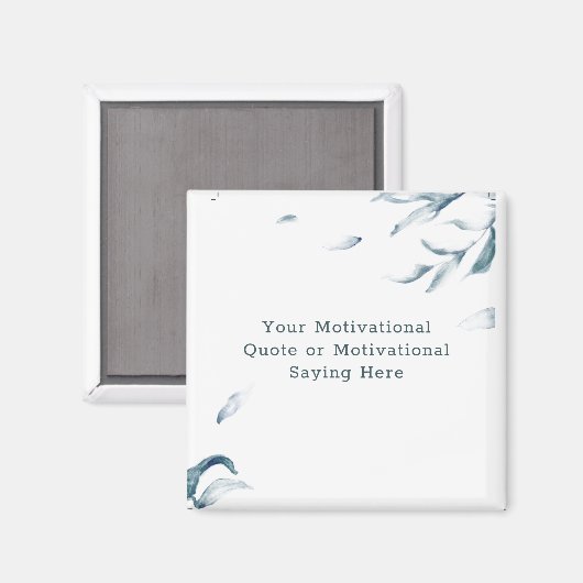 Creëer Uw eigen Inspirerend Citaat Blauwe Klop Magneet (Voorkant / Achterkant)