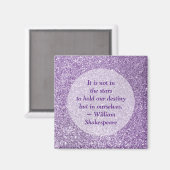 Creëer Uw eigen Inspirerend Citaat Paarse Glitter Magneet (Voorkant / Achterkant)
