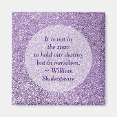 Creëer Uw eigen Inspirerend Citaat Paarse Glitter Magneet (Voorkant)