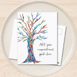 Creëer Uw eigen Inspirerend Motivatie Citaat Briefkaart<br><div class="desc">Dit unieke briefkaart is versierd met een kleurrijk mozaïek Tree of Life design. Voeg uw gekozen offerte of bericht toe om deze te personaliseren. Klik op Verder aanpassen om het lettertype,  de tekengrootte en de lettertypekleur te wijzigen. Origineel mozaïek © Michele Davies.</div>