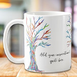 Creëer Uw eigen Inspirerend Motivatie Citaat Koffiemok<br><div class="desc">Deze unieke koffie mok is versierd met een kleurrijke mozaïek Tree of Life design en stijlvolle script typografie. Voeg uw gekozen offerte of bericht toe om deze te personaliseren. Klik op Bewerken om het lettertype,  de tekengrootte en de kleur van het lettertype te wijzigen. Origineel mozaïek © Michele Davies.</div>