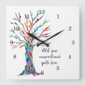 Creëer Uw eigen Inspirerend Motivatie Citaat Vierkante Klok (Voorkant)