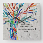 Creëer uw eigen Inspirerend/Motivatie citaat Vierkante Klok (Voorkant)