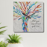 Creëer Uw eigen Inspirerend prijsopgave Vierkante Klok<br><div class="desc">Deze unieke wandklok is versierd met een kleurrijk mozaïek Tree of Life design. U kunt uw gekozen inspirerend offerte of bericht toevoegen om deze te personaliseren. U kunt het lettertype,  de tekengrootte en de kleur van het lettertype bewerken. Origineel mozaïek © Michele Davies.</div>