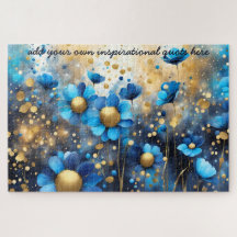 creëer Uw eigen inspirerend quote, Blauw Bloemen