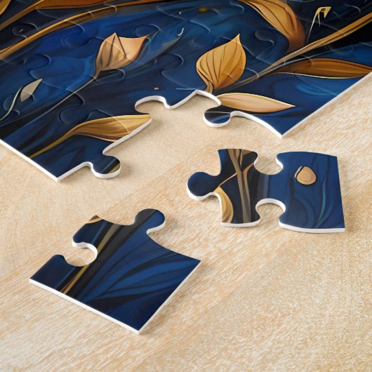 creëer Uw eigen inspirerend quote, Blauw Bloemen Legpuzzel (Zijkant)