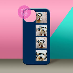 Creëer Uw eigen instagram Collage Navy 4 Afbeeldin Case-Mate iPhone Case