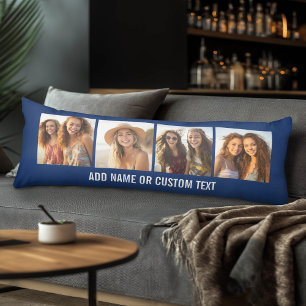 Creëer Uw eigen instagram Collage Navy 4 Afbeeldin Lichaamskussen
