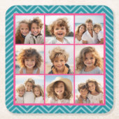 Creëer Uw eigen installagram Foto Collage 9 foto's Kartonnen Onderzetters (Voorkant)