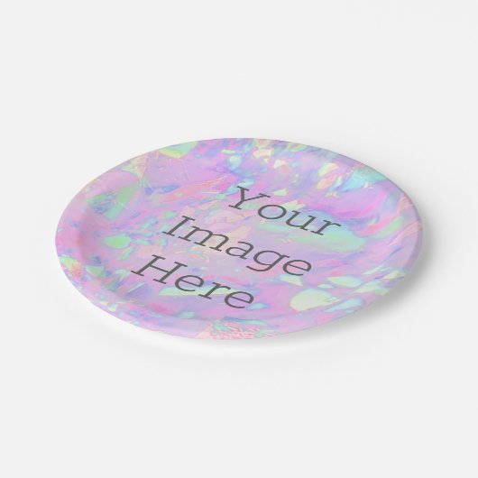 Creëer Uw eigen Iridescent Opal Faux Holographic Papieren Bordje (Gekanteld)