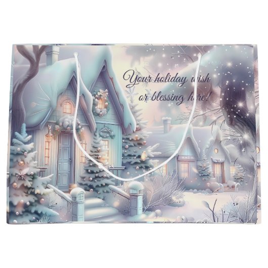 Creëer Uw eigen iriserende besneeuwde kerstdorp Groot Cadeauzakje (Voorkant)