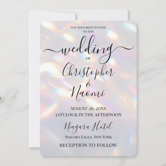 Creëer uw eigen iriserende lichten bruiloft kaart (Voorkant)