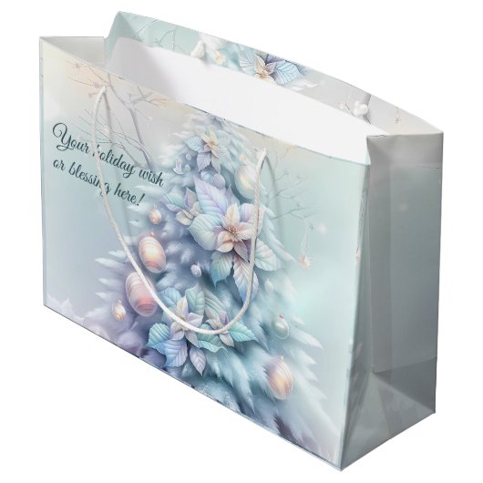 Creëer uw eigen iriserende Poinsettias Tree Groot Cadeauzakje (Achterkant Gekanteld)