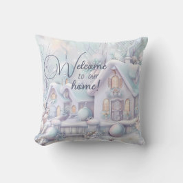 Creëer uw eigen iriserende wintersneeuw huisje kussen